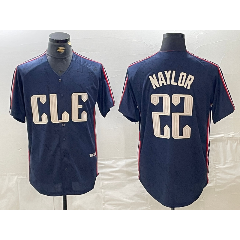 Cleveland Guardians #22 Josh Naylor Navy AmberGomez 2024 City Connect Limited Stitched Jersey