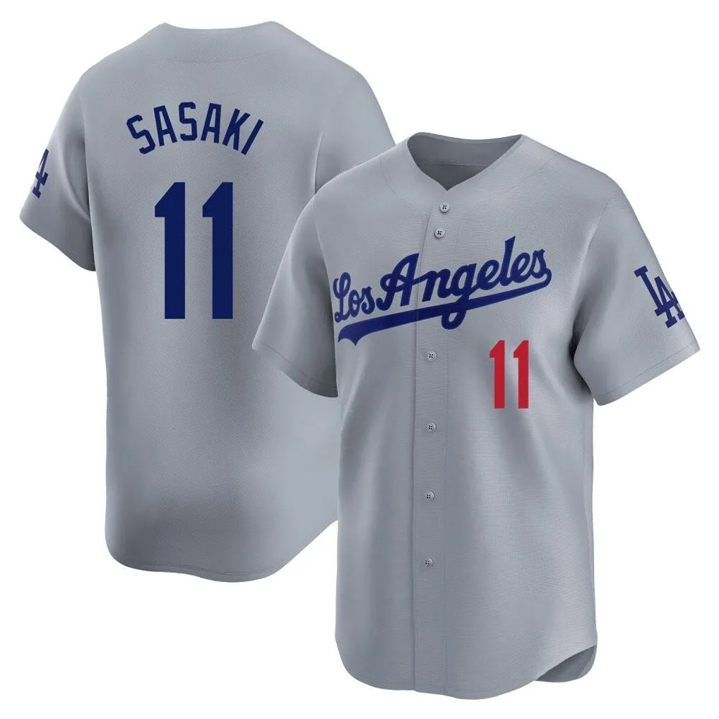 Los Angeles Dodgers #11 Roki Sasaki Player Gray AmberGomez Limited Home Stitched Jerseys