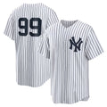 New York Yankees #99 Aaron Judge White AmberGomez Home Replica Player Name Jersey
