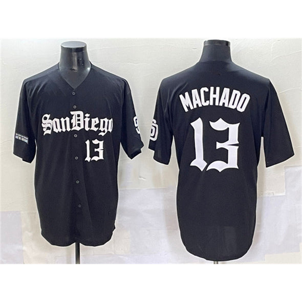 San Diego Padres #13 Manny Machado Black AmberGomez Gothic Edition Vapor Limited Stitched Jersey
