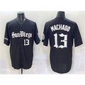 San Diego Padres #13 Manny Machado Black AmberGomez Gothic Edition Vapor Limited Stitched Jersey