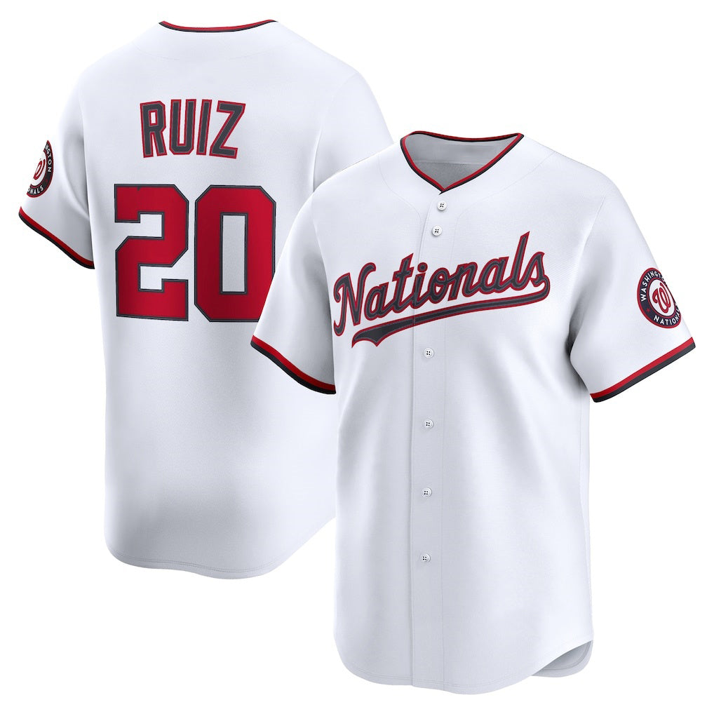 Washington Nationals #20 Keibert Ruiz White AmberGomez Home Limited Player Jersey