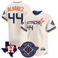 Houston Astros #44 Yordan Alvarez Player Cream AmberGomez City Connect Texas Patch Vapor Premier Limited Home Stitched Jerseys
