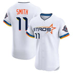 Houston Astros #11 Cam Smith Player White AmberGomez City Connect Limited Elite Home Stitched Jerseys