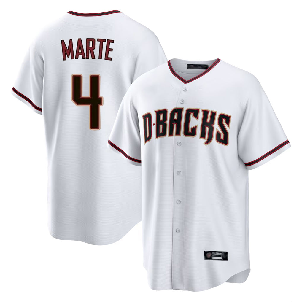 Arizona Diamondbacks #4 Ketel Marte Player White AmberGomez Home Game Stitched Jerseys
