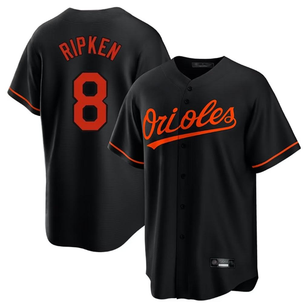 Baltimore Orioles #8 Cal Ripken Player Black AmberGomez Home Game Stitched Jerseys