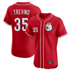 Cincinnati Reds #35 Jose Trevino Player Red AmberGomez Limited Elite Home Game Stitched Jerseys