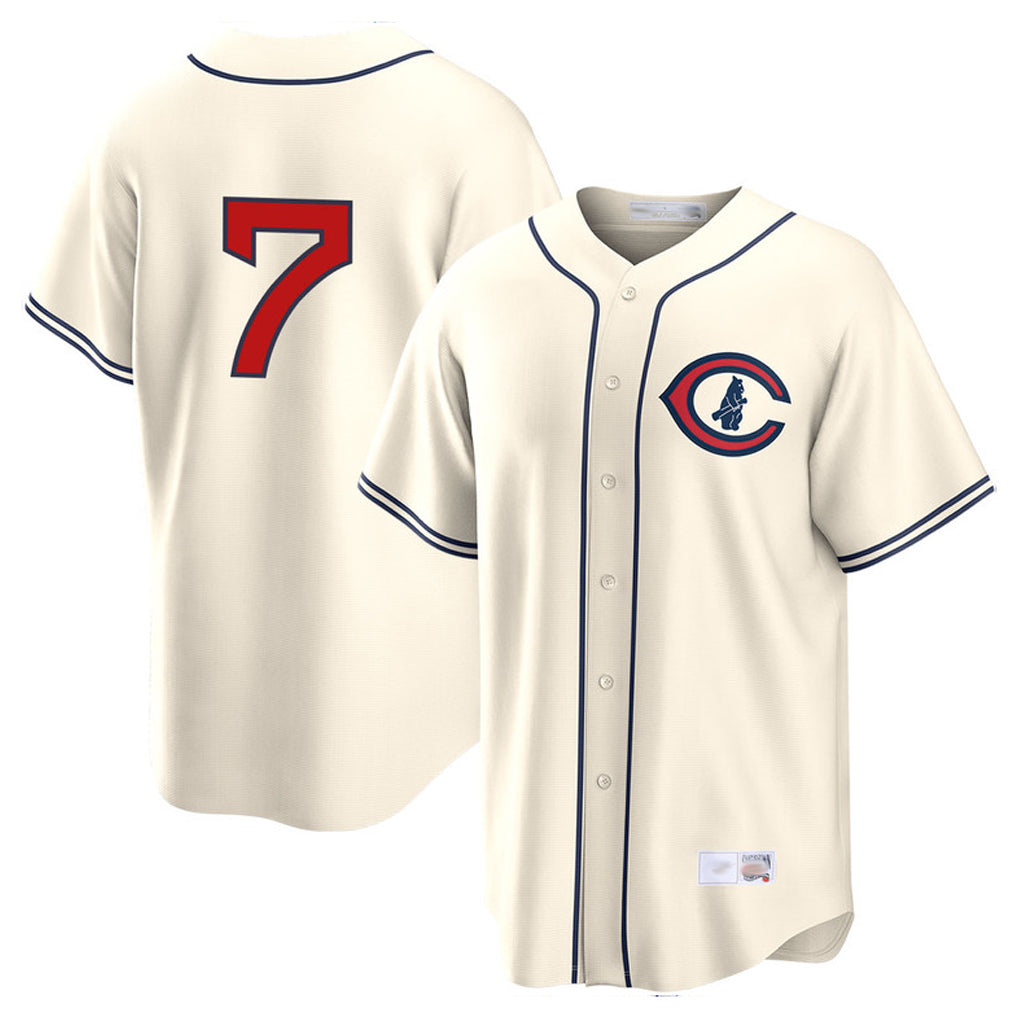 Chicago Cubs #7 Dansby Swanson Player Cream AmberGomez Field of Dreams Home Game Stitched Jerseys