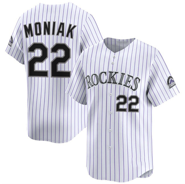 Colorado Rockies #22 Mickey Moniak White AmberGomez Home Limited Stitched Jersey