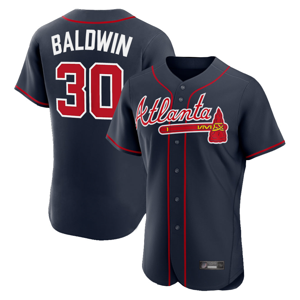 Atlanta Braves #30 Drake Baldwin Player Navy AmberGomez Limited Elite Home Game Stitched Jerseys