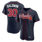 Atlanta Braves #30 Drake Baldwin Player Navy AmberGomez Limited Elite Home Game Stitched Jerseys