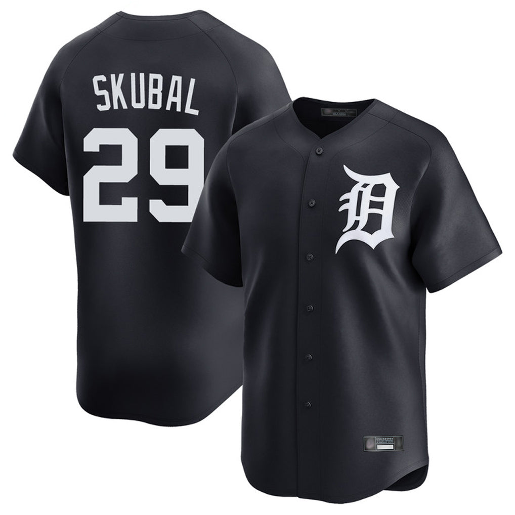 Detroit Tigers #29 Tarik Skubal Player Navy AmberGomez Home Limited Game Stitched Jerseys