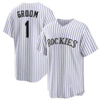 Colorado Rockies #1 Groom White AmberGomez Home Replica Jersey