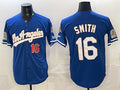 Los Angeles Dodgers #16 Will Smith Royal AmberGomez 2026 Gold Collection 9x & B2B Champs Patch Stitched Jersey