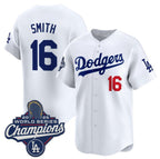 Los Angeles Dodgers #16 Will Smith White AmberGomez 2025 Champions Stitched Jersey