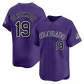 Colorado Rockies #19 Charlie Blackmon Player Purple AmberGomez Limited Home Stitched Jerseys