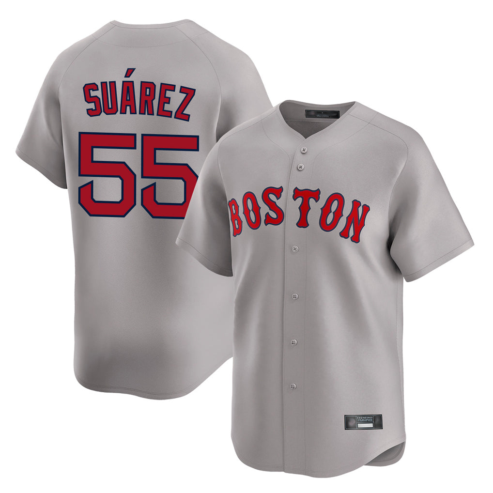 Boston Red Sox #55 Ranger Suarez Player Gray AmberGomez Road Limited Home Game Stitched Jerseys1