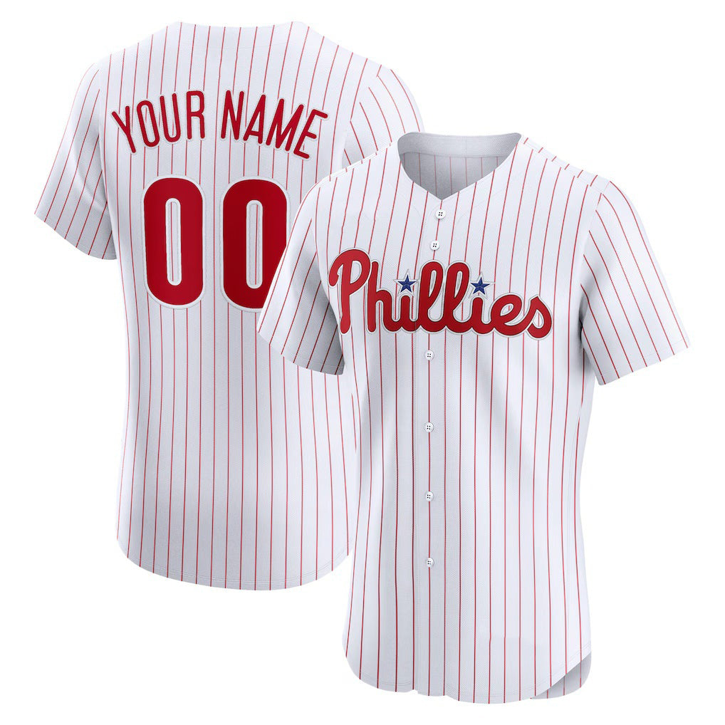 Custom Philadelphia Phillies White AmberGomez Home Elite Jersey