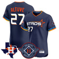 Houston Astros #27 Jose Altuve Player Navy AmberGomez City Connect Texas Patch Vapor Premier Limited Elite Home Stitched Jerseys