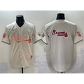 Atlanta Braves Team Big Logo Cream AmberGomez 2024 Atliens & Peach With Outkast Patch Vapor Limited Stitched Jersey