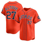 Houston Astros #27 Jose Altuve Orange AmberGomez Alternate Limited Player Jersey