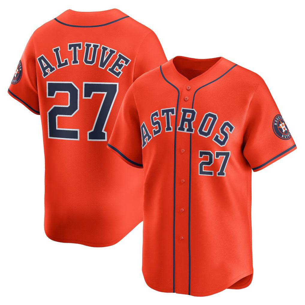 Houston Astros #27 Jose Altuve Orange AmberGomez Alternate Limited Player Jersey