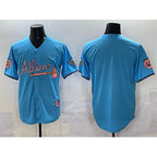 Atlanta Braves Blank Blue AmberGomez 2024 Atliens & Peach With Outkast Patch Vapor Limited Stitched Jersey