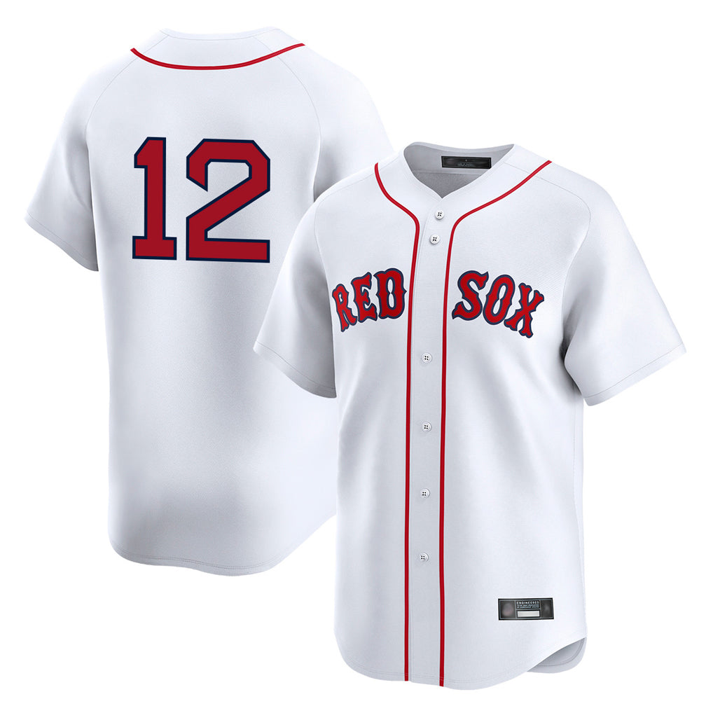 Boston Red Sox #12 Connor Wong Player White AmberGomez Limited Home Game Stitched Jerseys1