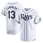 Tampa Bay Rays #13 Junior Caminero White AmberGomez Home Limited Player Jersey