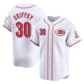 Cincinnati Reds #30 Ken Griffey Player White AmberGomez Home Limited Stitched Jerseys