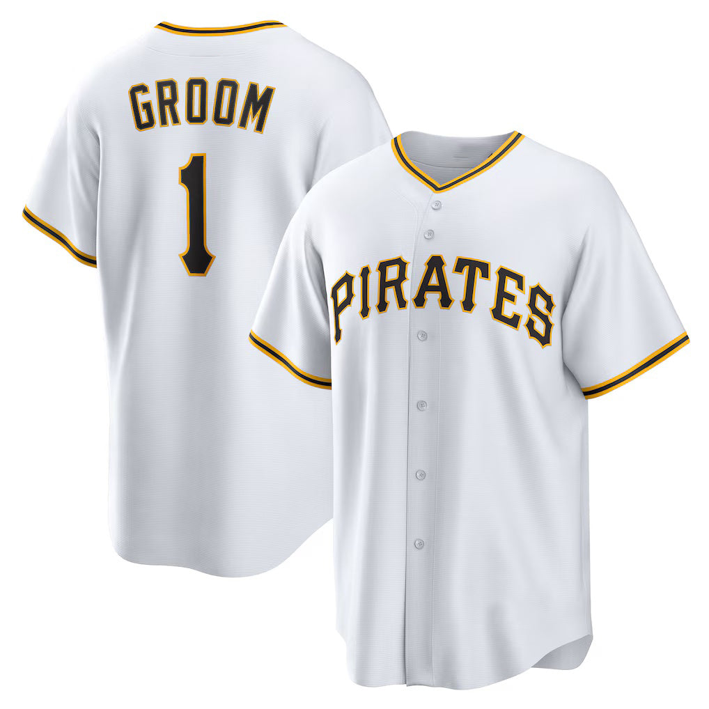 Pittsburgh Pirates #1 Groom Home White AmberGomez Replica Jersey
