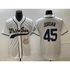 Chicago White Sox #45 Michael Jordan Number White AmberGomez Cool Base Stitched Jersey