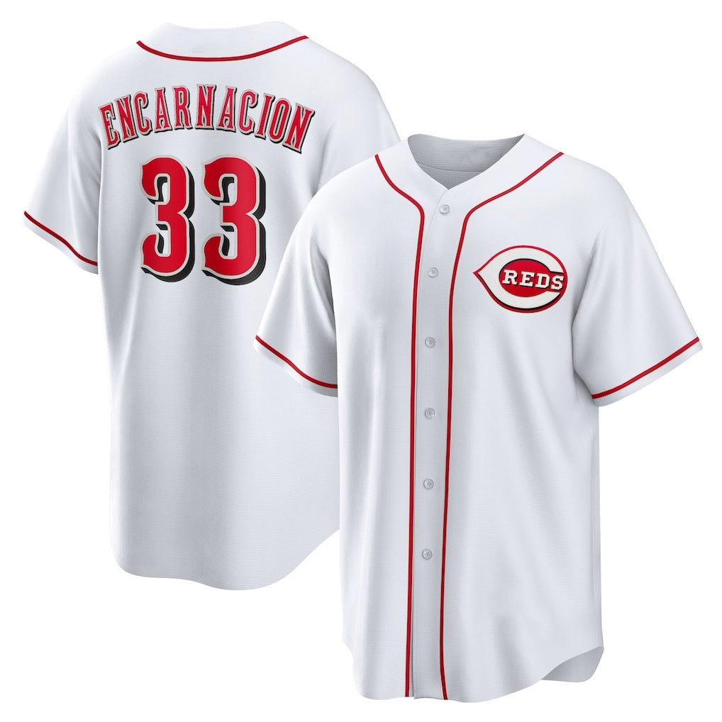 Cincinnati Reds #33 Christian Encarnacion-Strand White AmberGomez Home Replica Jersey