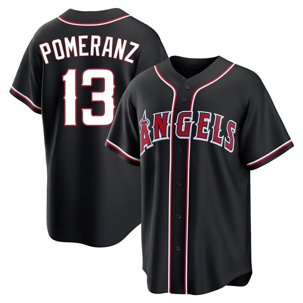 Los Angeles Angels #13 Drew Pomeranz Player Black AmberGomez Fashion Out Home Game Stitched Jerseys