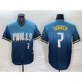 Philadelphia Phillies #7 Trea Turner Number Blue AmberGomez 2024 City Connect Limited Stitched Jersey 2