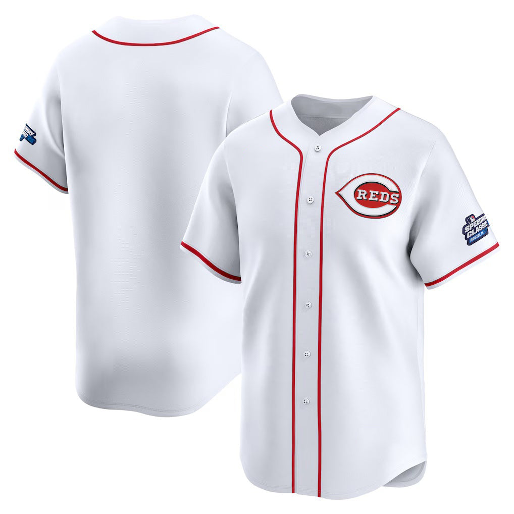 Cincinnati Reds White AmberGomez 2025 Speedway Classic Home Limited Jersey