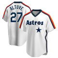Houston Astros #27 Jose Altuve Player White AmberGomez Cooperstown Collection T-shirt Stitched Jerseys