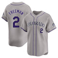 Colorado Rockies #2 Tyler Freeman Player Gray AmberGomez Limited Home Stitched Jerseys