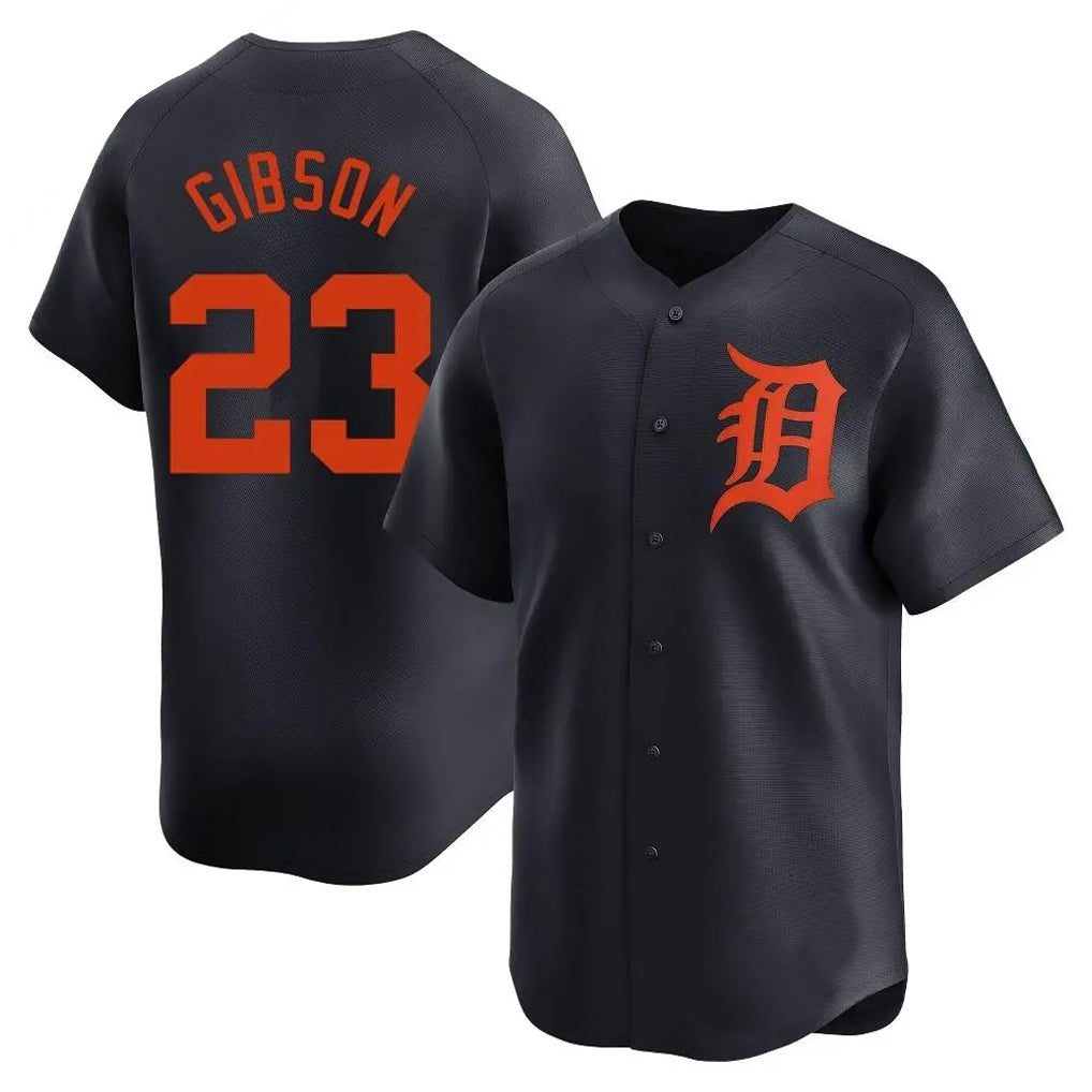 Detroit Tigers #23 Kirk Gibson Player Navy AmberGomez Home Limited Stitched Jerseys