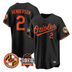 Baltimore Orioles #2 Gunnar Henderson Player Black AmberGomez 30th Anniversary of 2131 Home Game Stitched Jerseys
