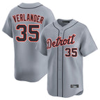 Detroit Tigers #35 Justin Verlander Player Gray AmberGomez Home Limited Stitched Jerseys
