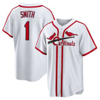 St. Louis Cardinals #1 Ozzie Smith White AmberGomez Home Cooperstown Collection Player Jersey