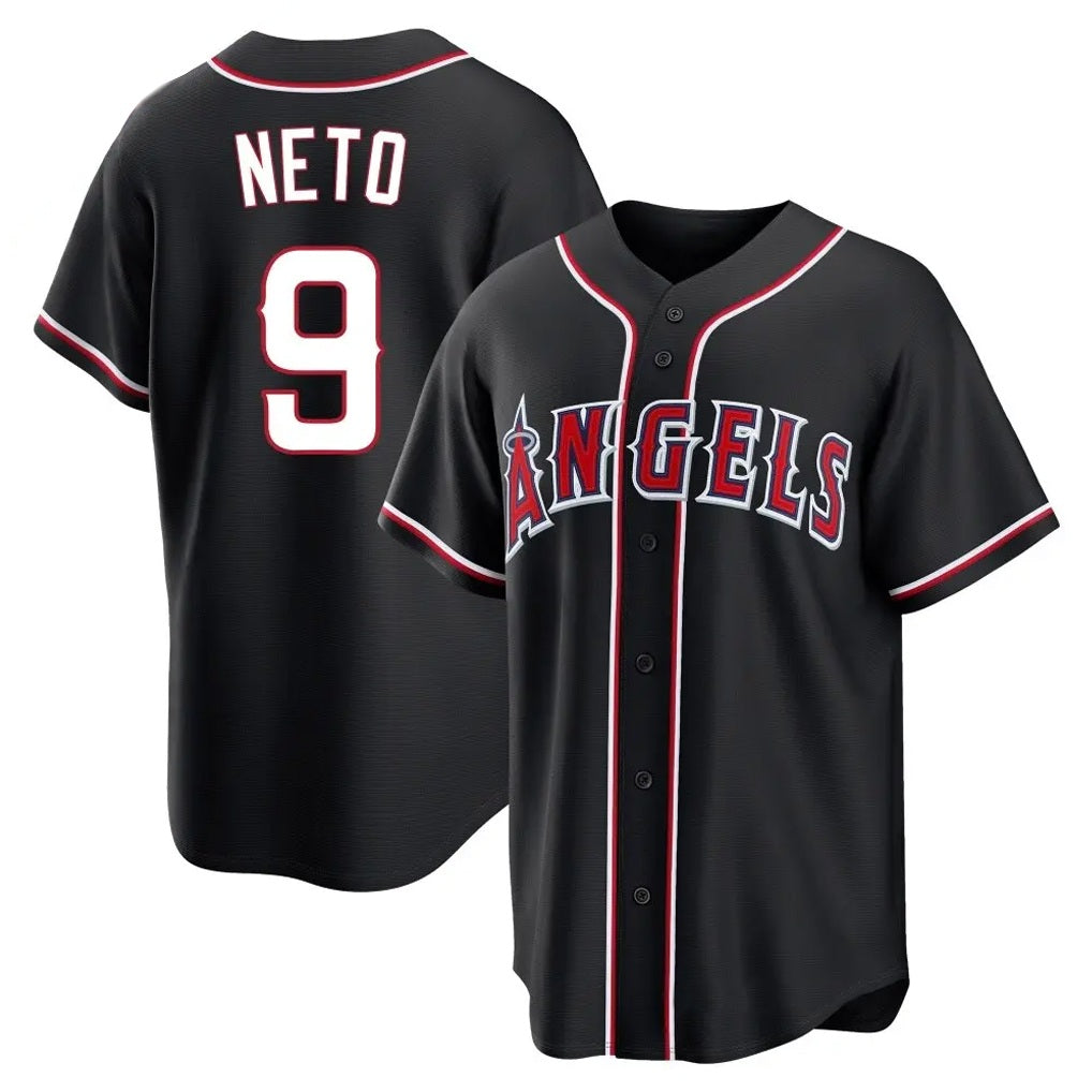 Los Angeles Angels #9 Zach Neto Player Black AmberGomez Fashion Out Home Game Stitched Jerseys