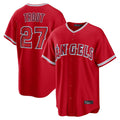 Los Angeles Angels #27 Mike Trout Player Red AmberGomez Home Game Stitched Jerseys