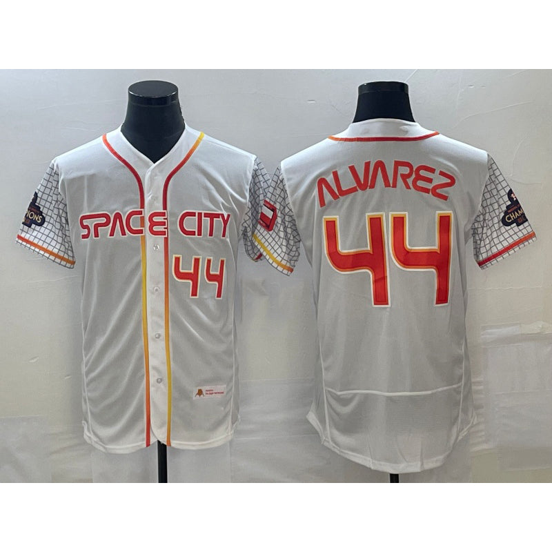 Houston Astros #44 Yordan Alvarez Number White AmberGomez 2023 City Connect Flex Base Stitched Jersey 2