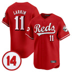 Cincinnati Reds #11 Barry Larkin Player Red AmberGomez Vapor Premier Limited Home Stitched Jerseys