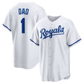 Kansas City Royals #1 Dad White AmberGomez Home Replica Jersey