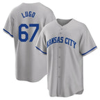 Kansas City Royals #67 Seth Lugo Player Gray AmberGomez Game Home Stitched Jerseys