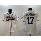 Detroit Tigers #17 Parker Meadows White AmberGomez With Patch Cool Base Stitched Jersey