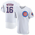 Chicago Cubs #16 Patrick Wisdom White AmberGomez Flex Base Stitched Jersey